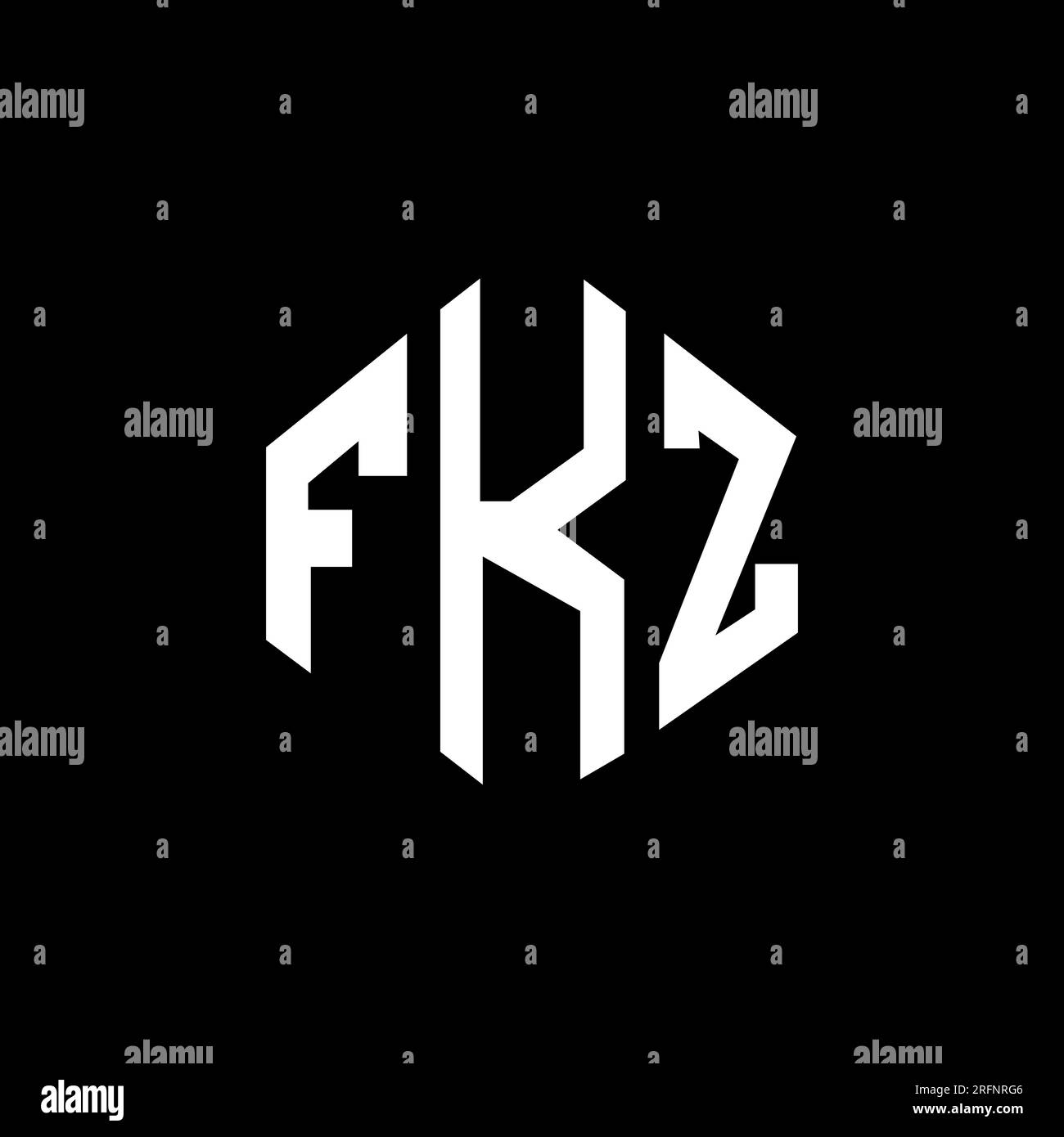 FKZ letter logo design with polygon shape. FKZ polygon and cube shape ...