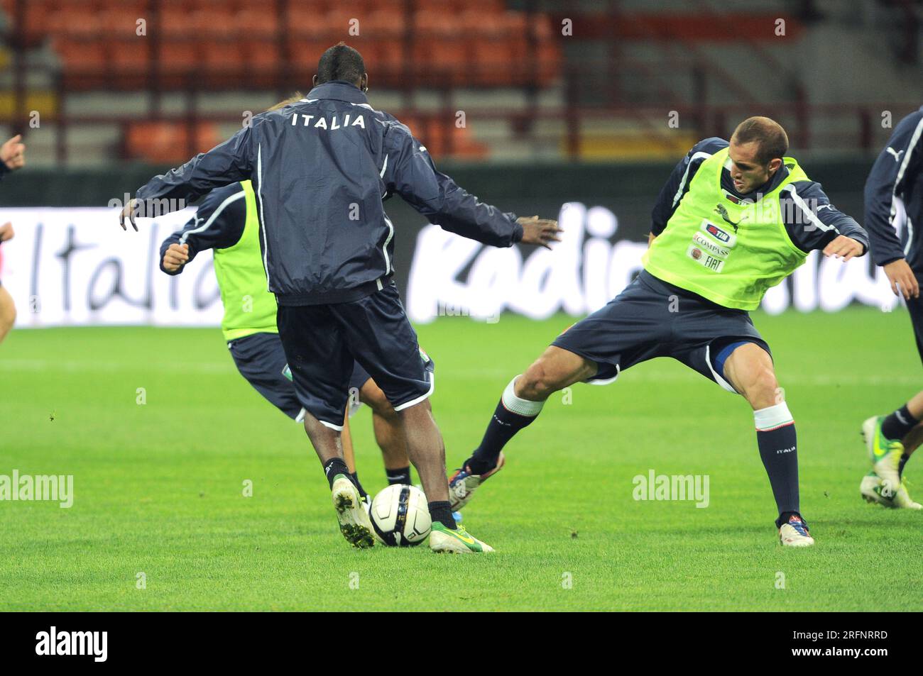 Milan Italy 2012-10-12 :Giorgio Chiellini during the training of the Italian national football team, at the San Siro stadium for the 2014 World Cup qualifiers Stock Photo