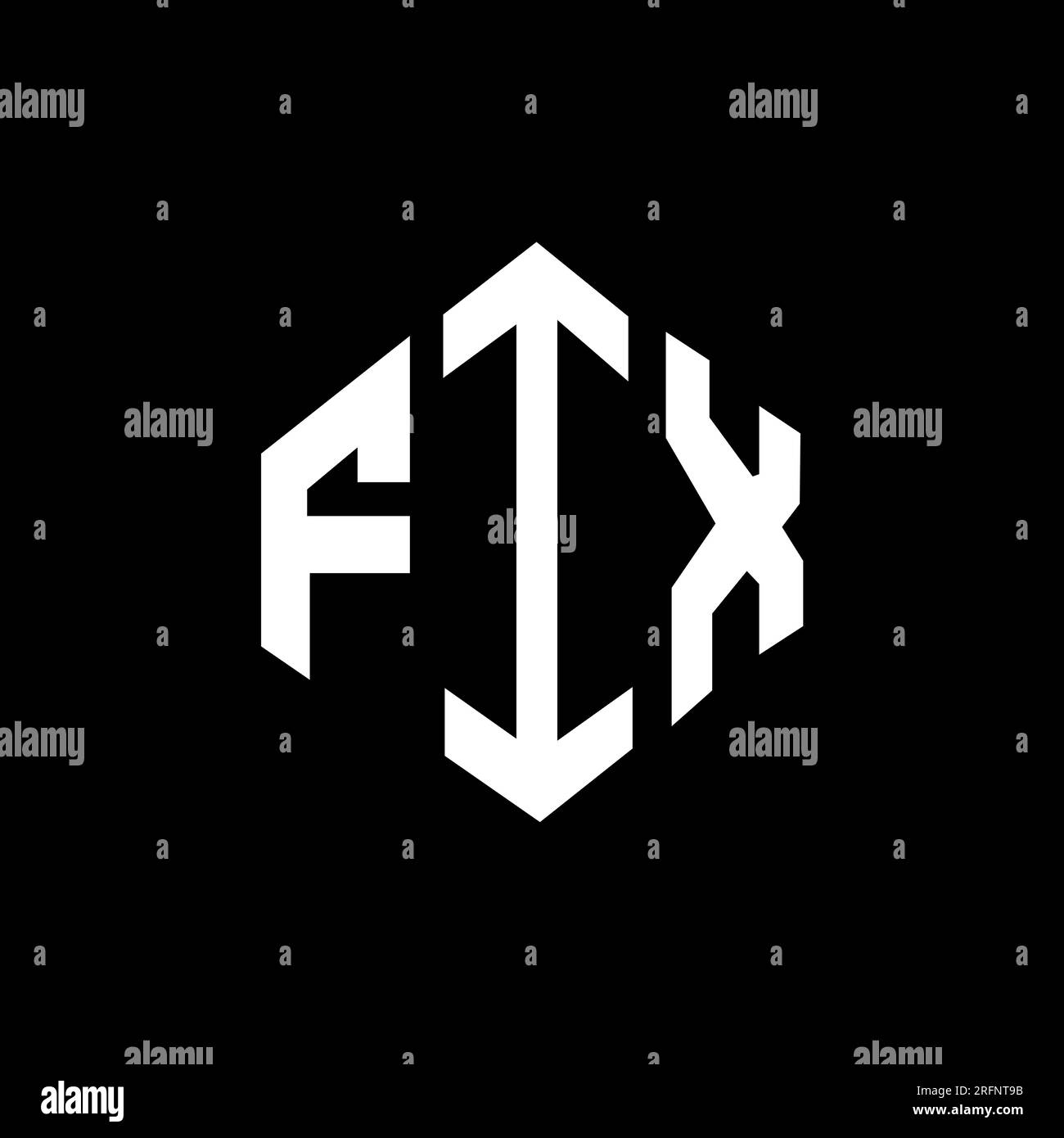 FIX letter logo design with polygon shape. FIX polygon and cube shape ...