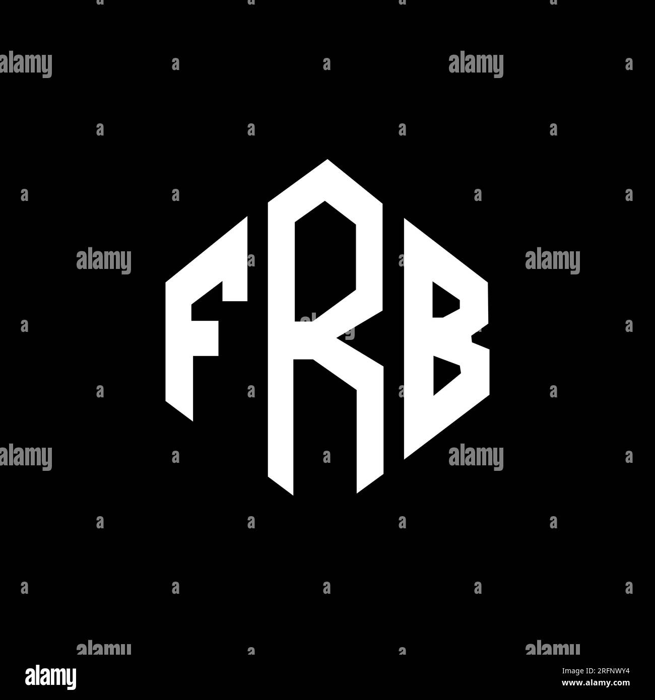 FRB letter logo design with polygon shape. FRB polygon and cube shape logo design. FRB hexagon vector logo template white and black colors. FRB monogr Stock Vector