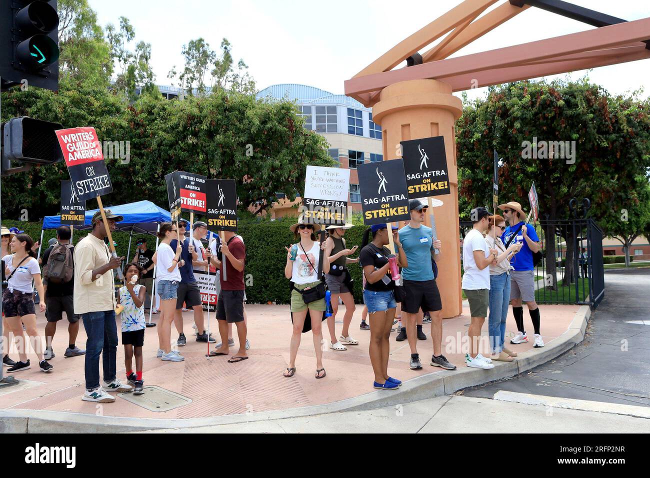 Los Angeles, CA. 1st Aug, 2023. Disney in attendance for SAG-AFTRA and WGA Host Strikers at Picket Line Protests at Various Hollywood Studios, Los Angeles, CA August 1, 2023. Credit: Priscilla Grant/Everett Collection/Alamy Live News Stock Photo