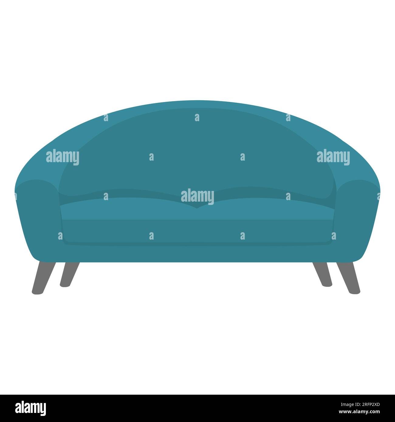 Comfortable blue sofa, interior design element for living room or