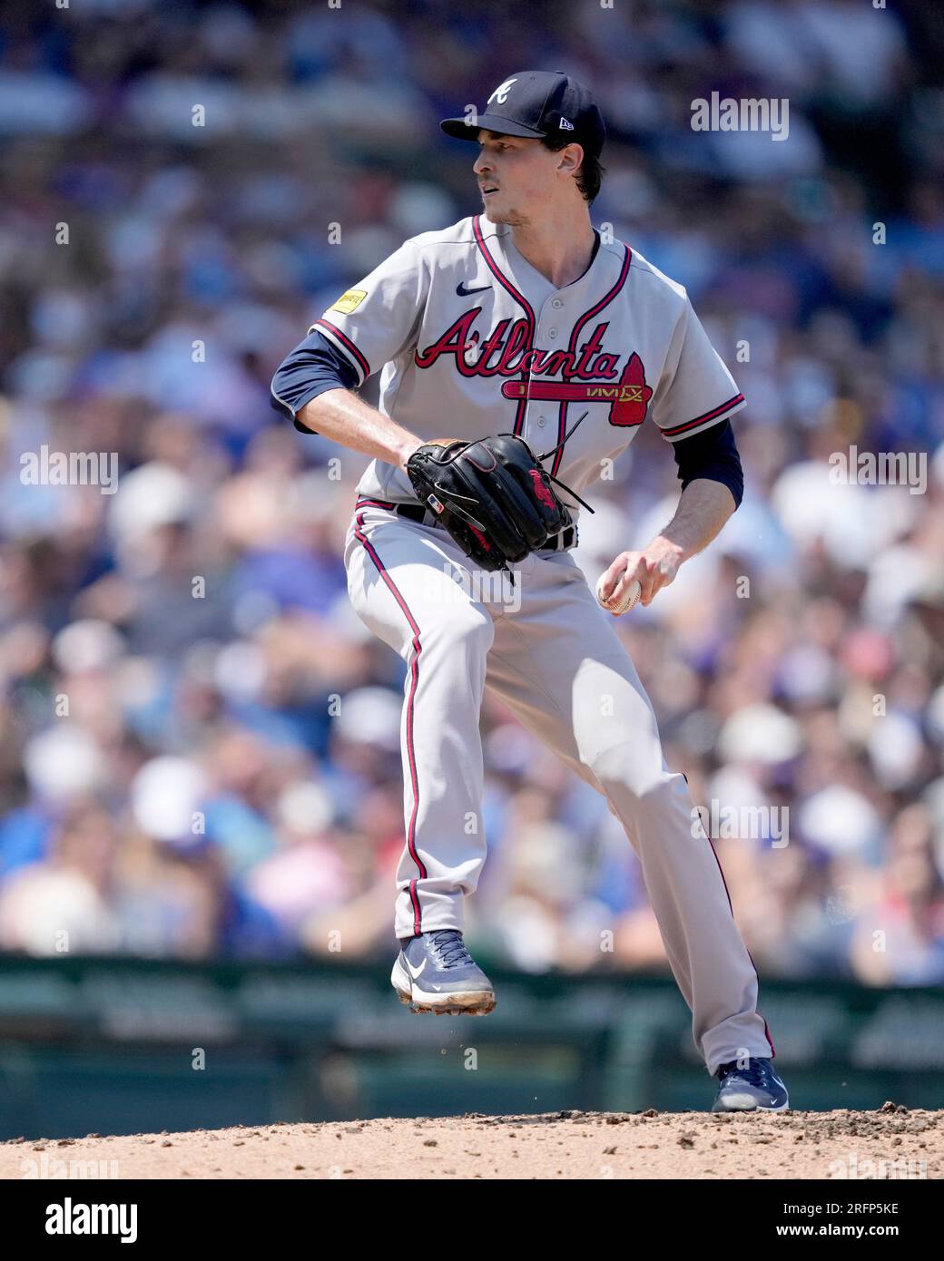 Atlanta Braves starting pitcher Max Fried winds up during a