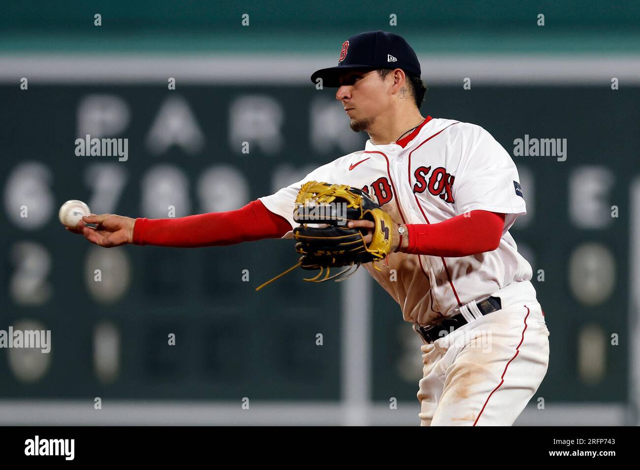 Toronto Blue Jays' Kevin Kiermaier during a baseball game at Fenway Park,  Tuesday, May 2, 2023, in Boston. (AP Photo/Charles Krupa Stock Photo - Alamy