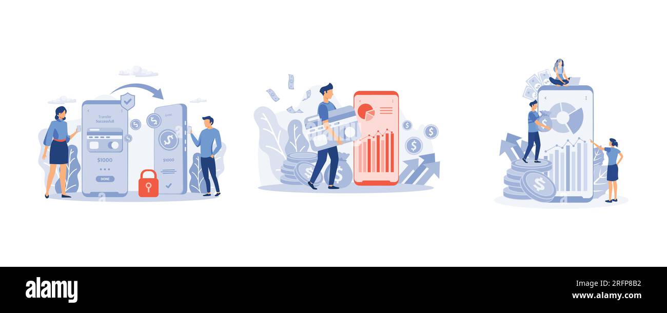 Banking service, successful contact less payment transaction. analyzes