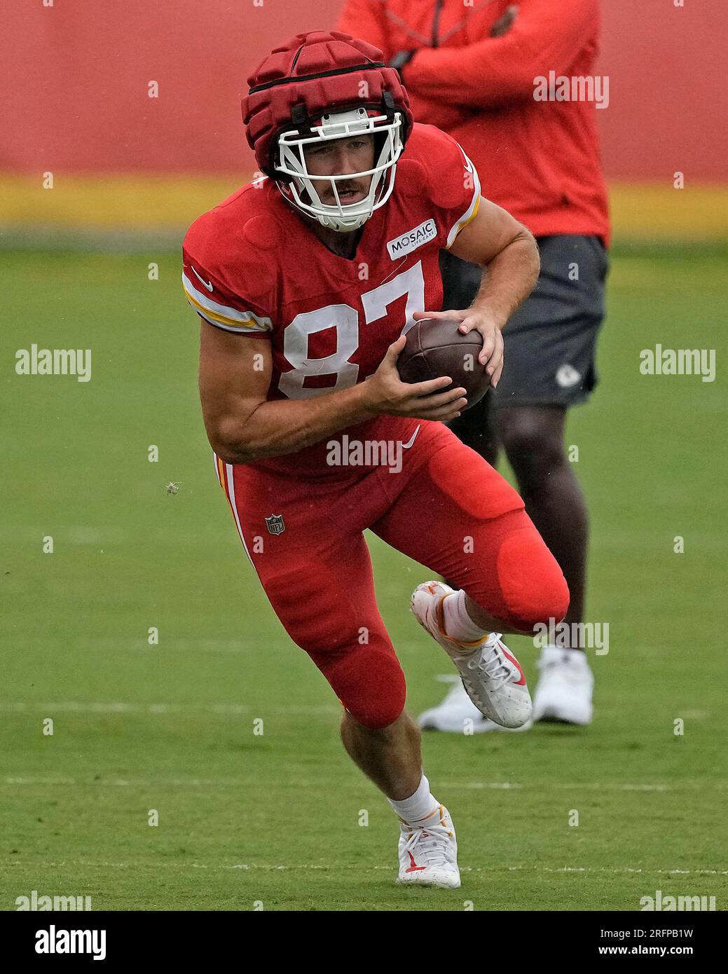 Kansas City Chiefs Tight End Travis Kelce Runs The Ball During NFL