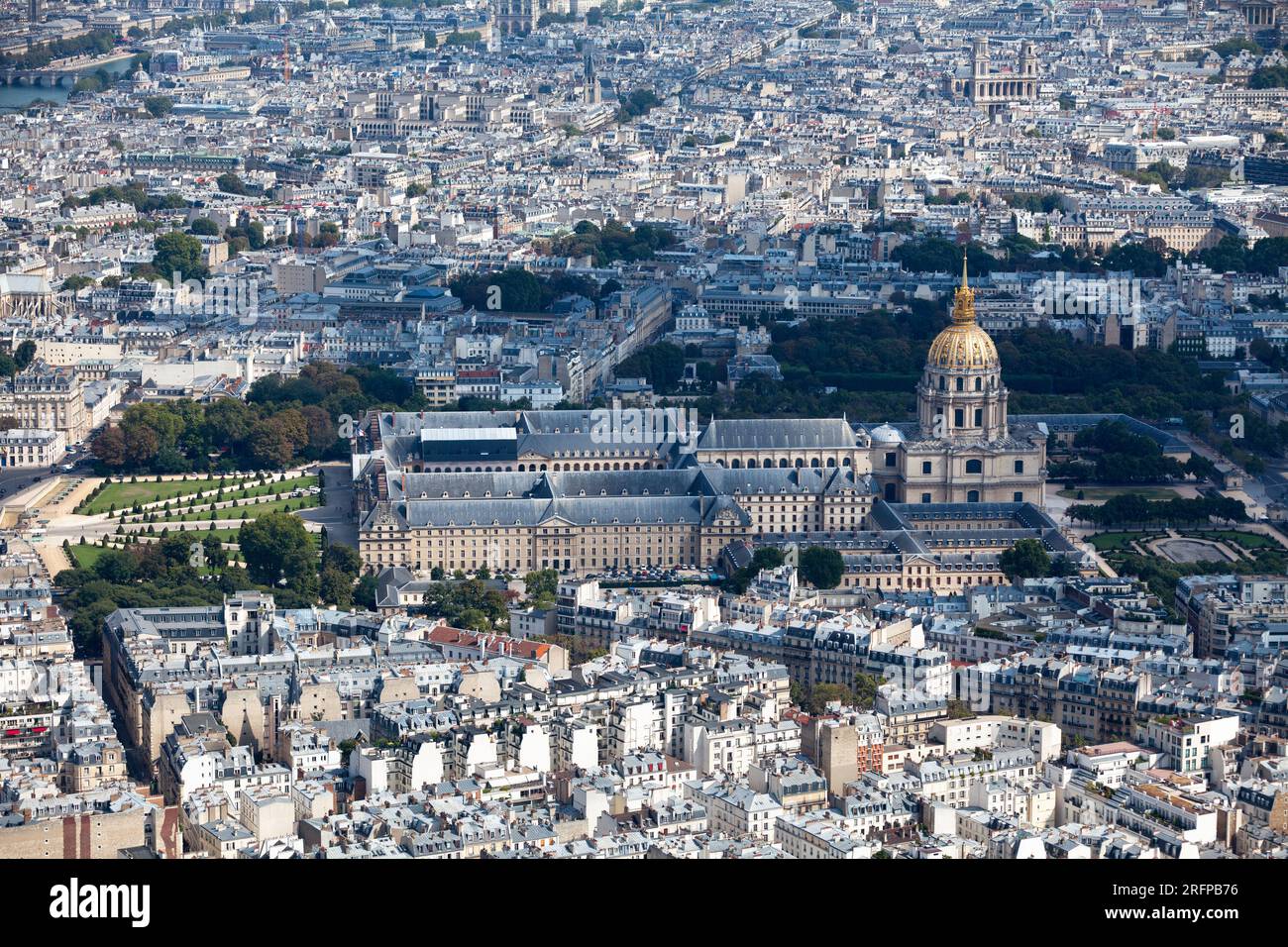 Place Invalides Aerial view of the Hôtel des Invalides and other places of interest in ...