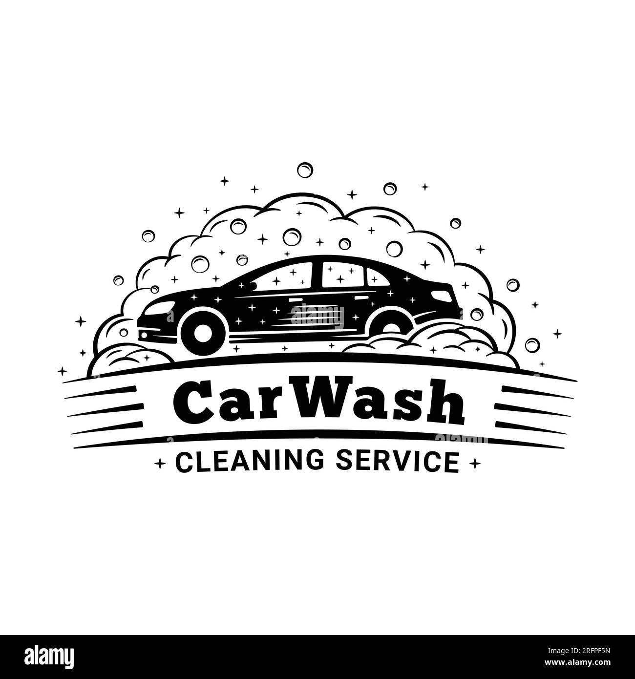 Car Wash Cleaning Service Logo Design Template. Vector Illustration