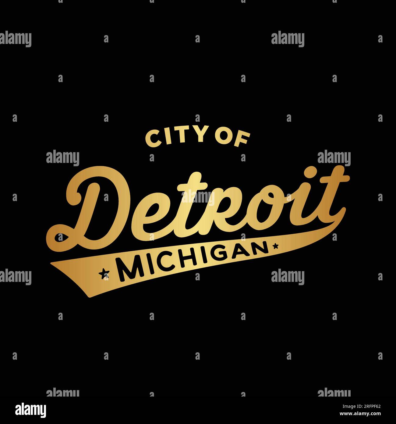 City of Detroit lettering design. Detroit, Michigan typography design