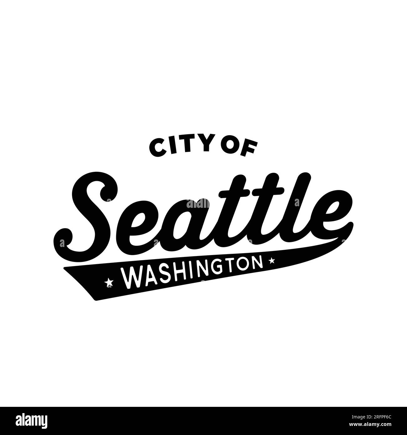 City of Seattle lettering design. Seattle, Washington typography design