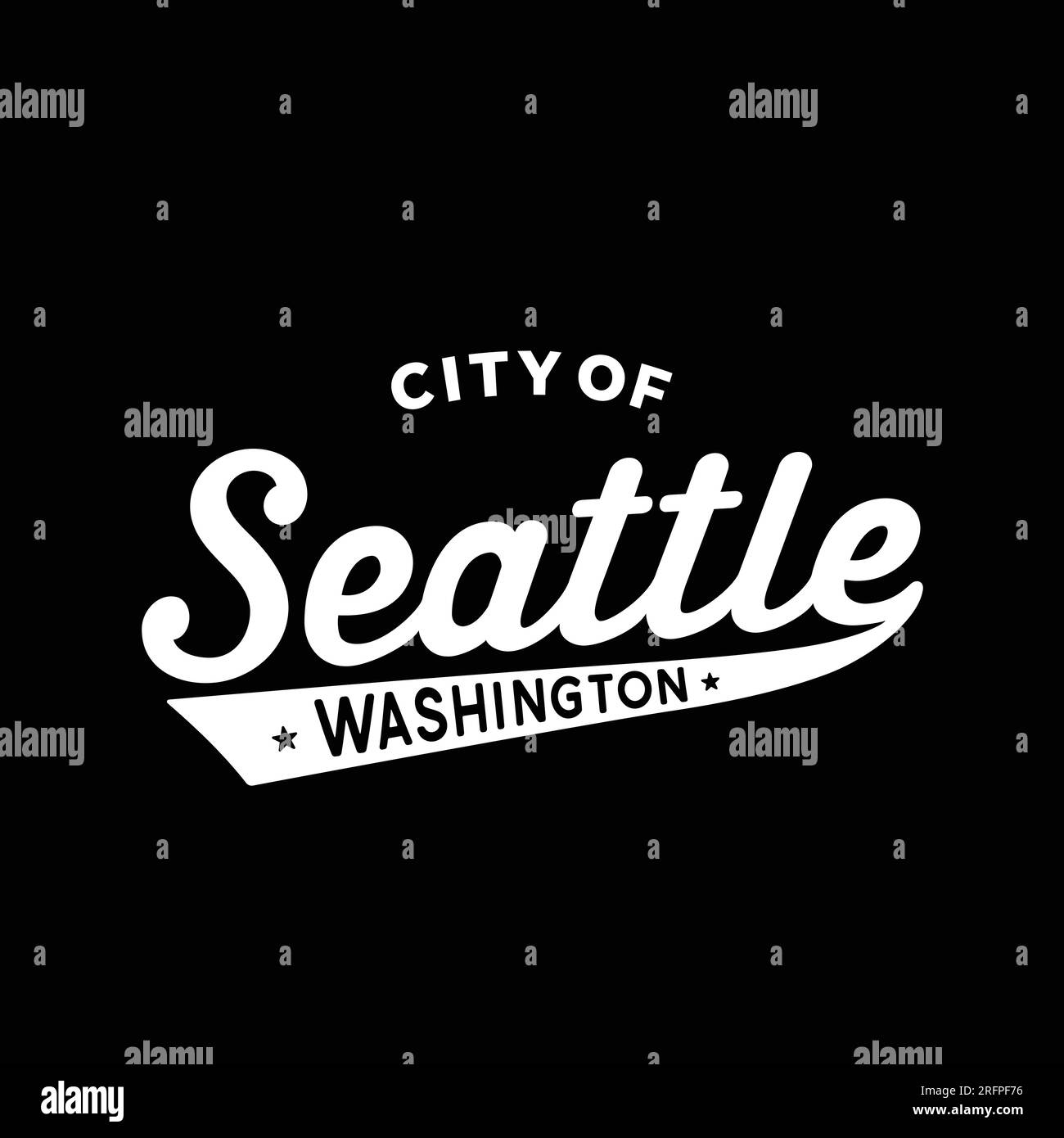 City of Seattle lettering design. Seattle, Washington typography design