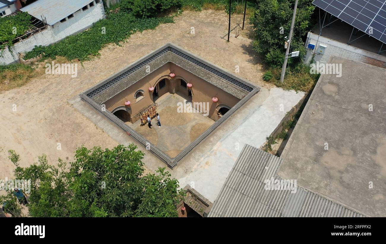 Taiyuan. 13th July, 2023. This photo taken on July 13, 2023 shows a silo-cave in Dongpingtou Village, Pinglu County of Yuncheng, north China's Shanxi Province. TO GO WITH 'Across China: Exploring traditional underground cave dwellings in north China' Credit: Feng Yu/Xinhua/Alamy Live News Stock Photo
