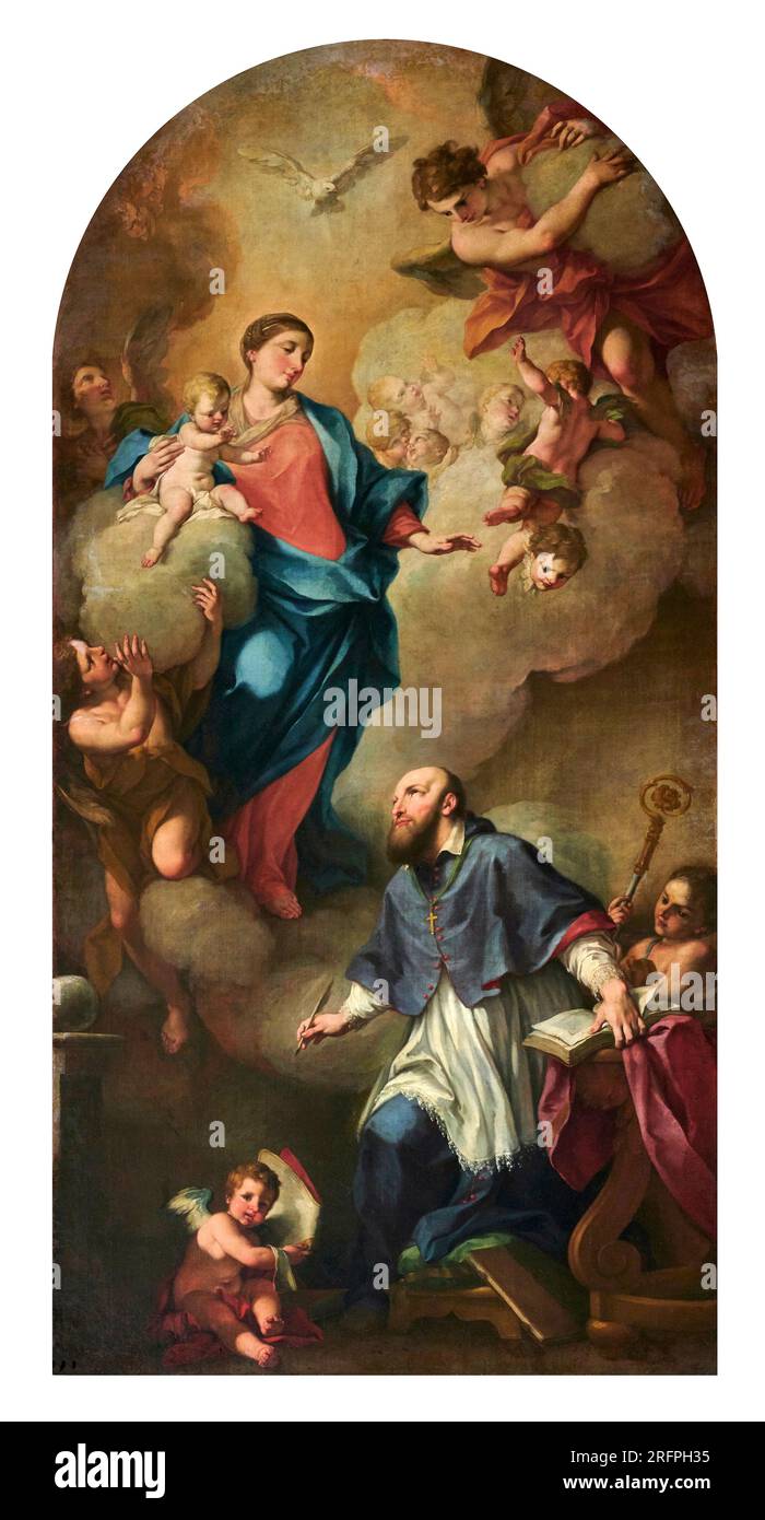 San Francesco di Sales -  - olio su tela - Antonio Balestra  - 1737 - Brescia, chiesa di Santa Maria della Pace Stock Photo