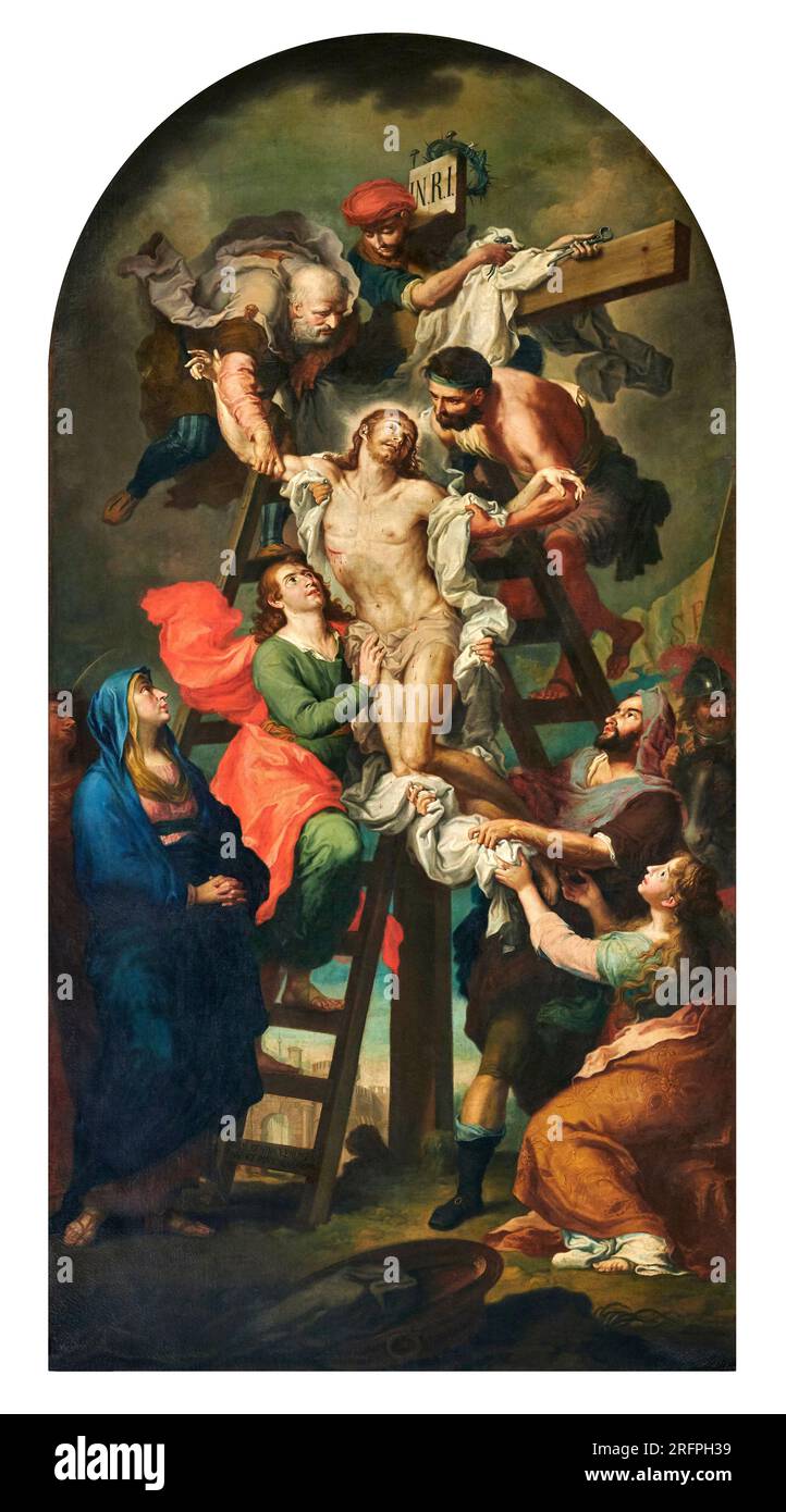 Deposizione dalla croce - olio su tela - Domenico Zeni - 1817 - Brescia, chiesa di Santa Maria della Pace Stock Photo