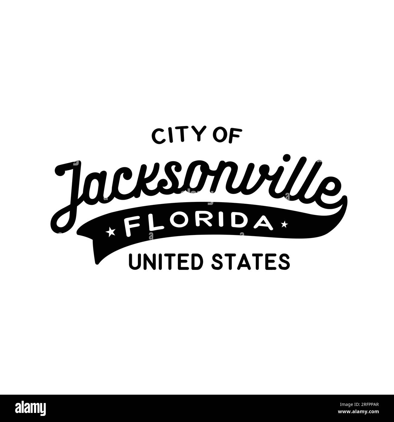 Jacksonville, Florida, USA lettering design. Jacksonville typography