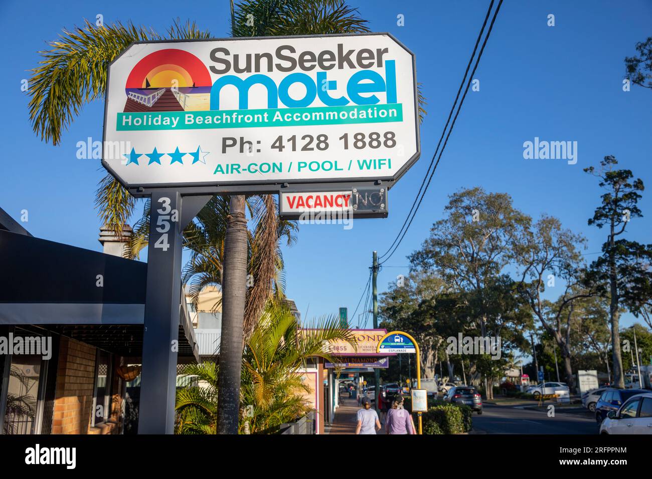 Australian motel in Scarness Hervey Bay, Queensland,motel sign offering