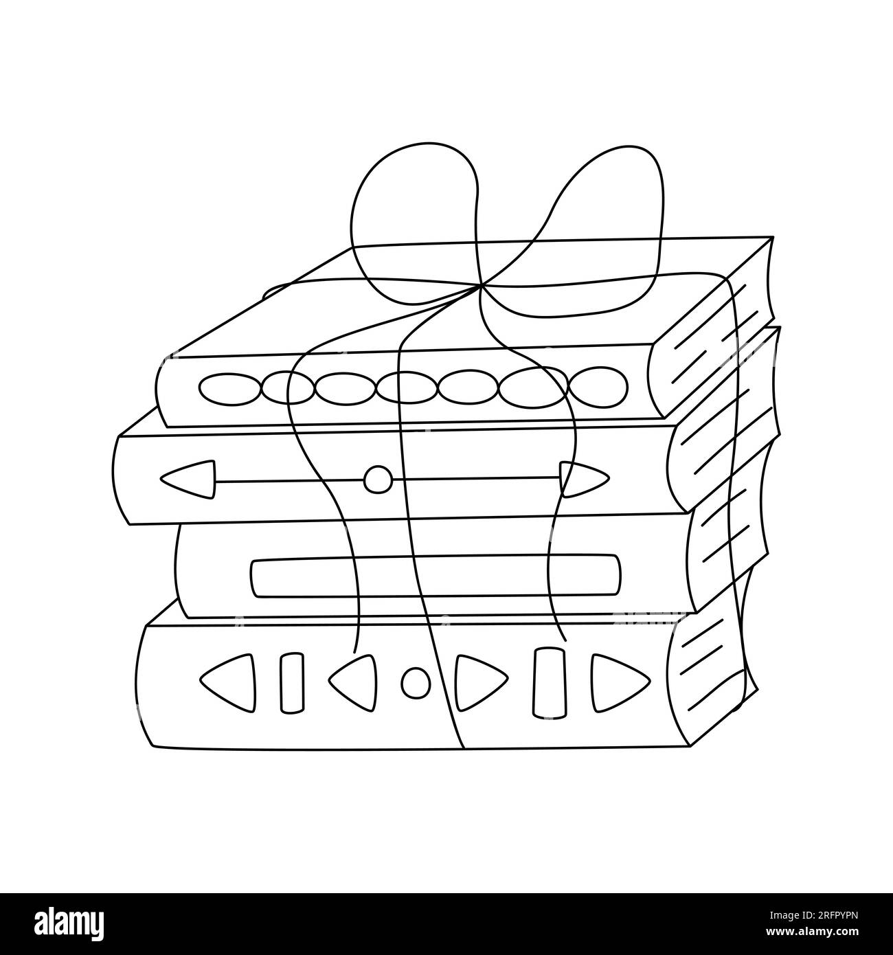 stack of books black and white clipart