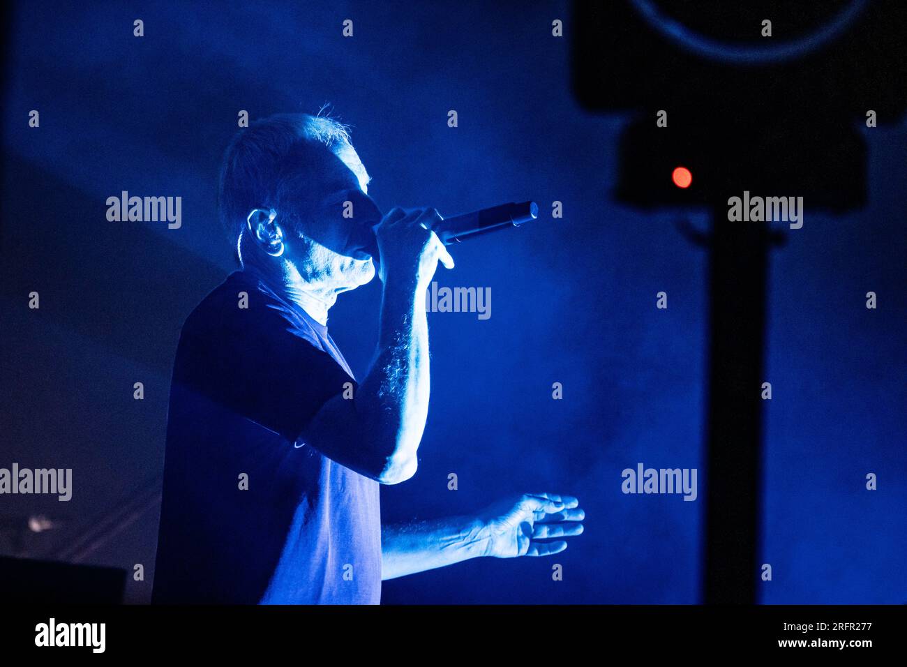 Copenhagen, Denmark. 04th Aug, 2023. The British electronic music group Underworld performs a