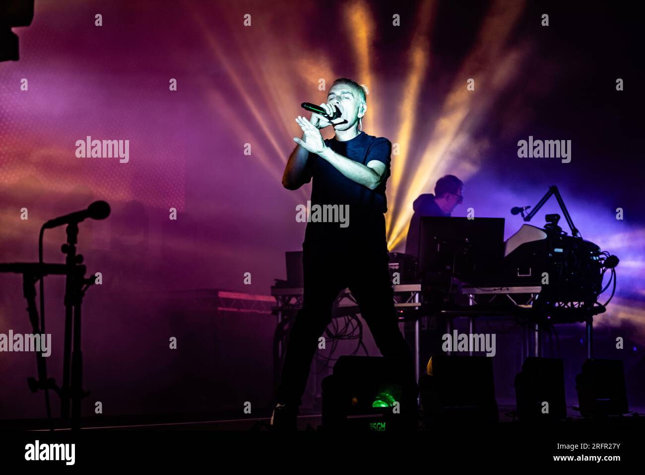 Copenhagen, Denmark. 04th Aug, 2023. The British electronic music group Underworld performs a