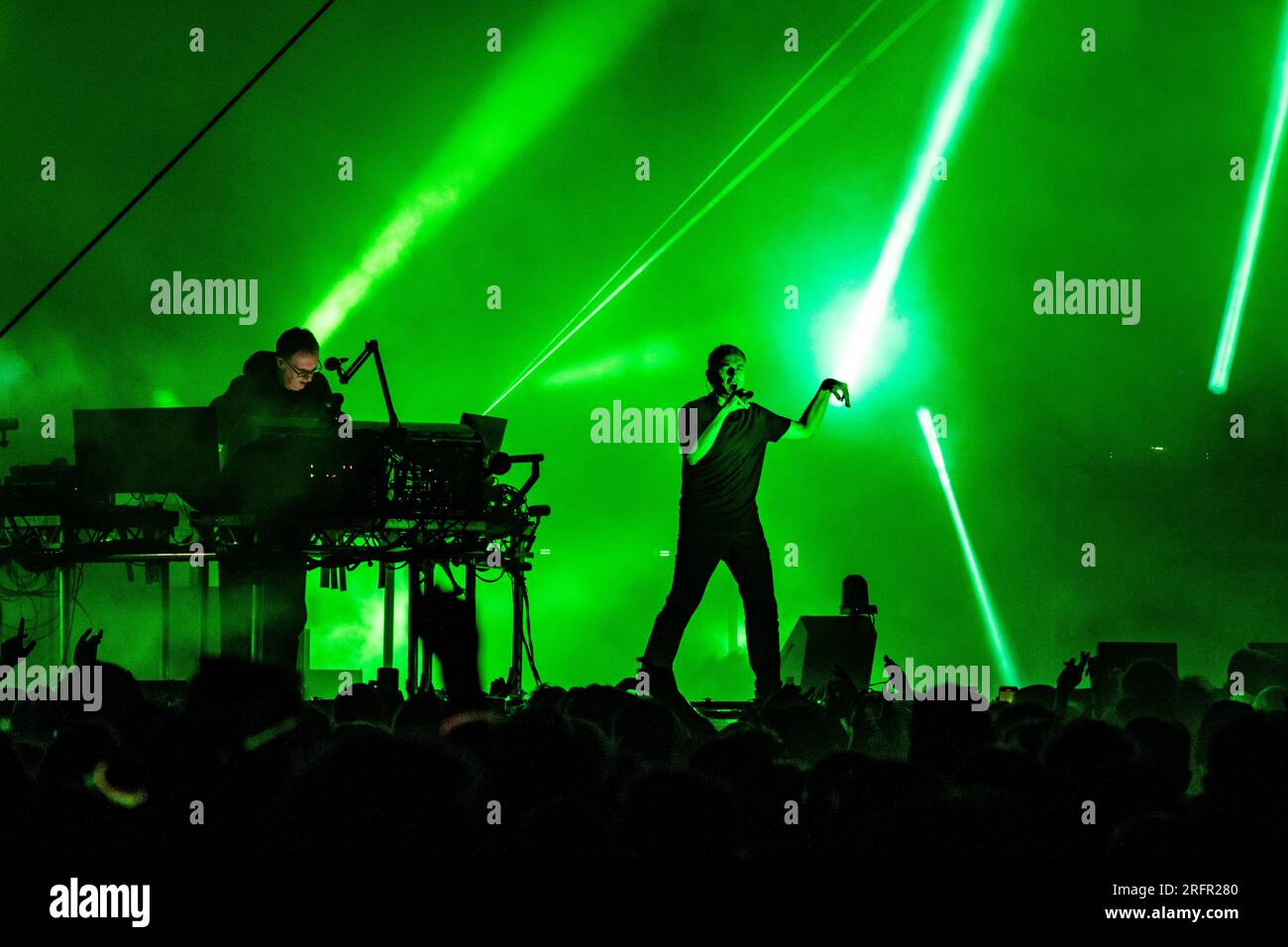 Copenhagen, Denmark. 04th Aug, 2023. The British electronic music group Underworld performs a