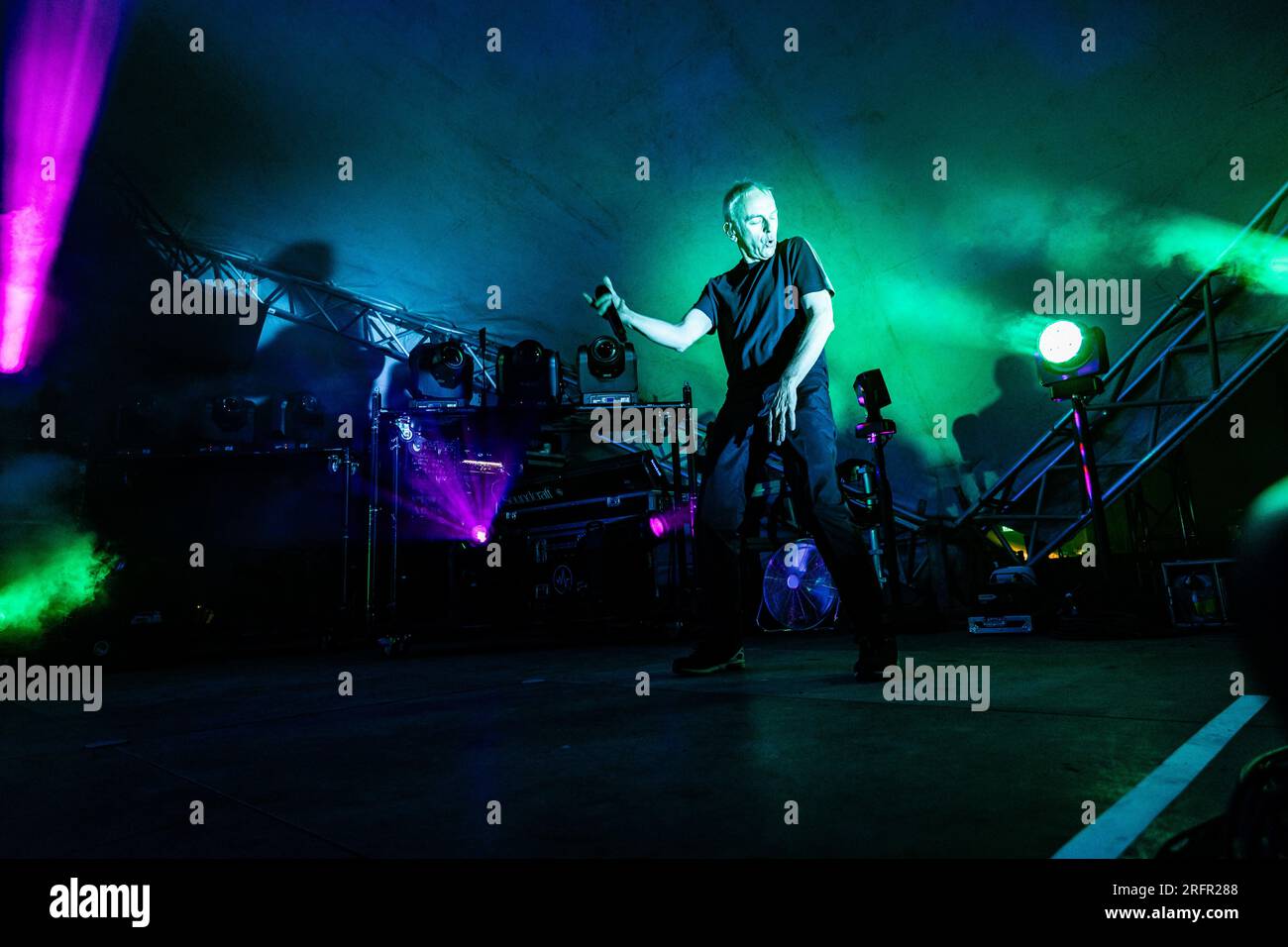 Copenhagen, Denmark. 04th Aug, 2023. The British electronic music group Underworld performs a