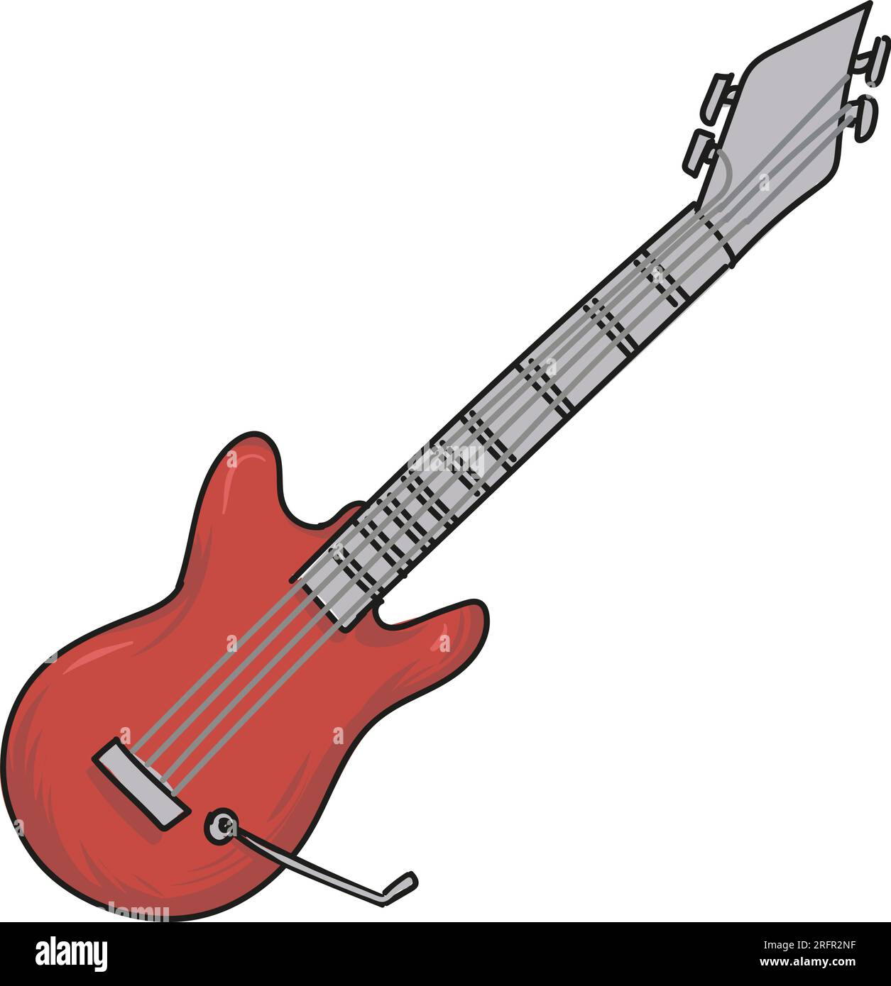 Cartoon red electric guitar. vetcor illustration Stock Vector Image