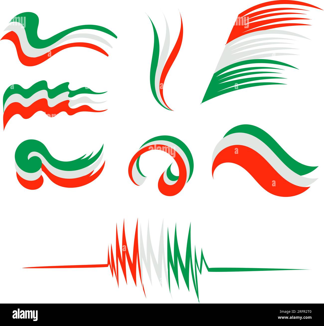 Vector logo set Italy flag icon. Flat style Stock Vector