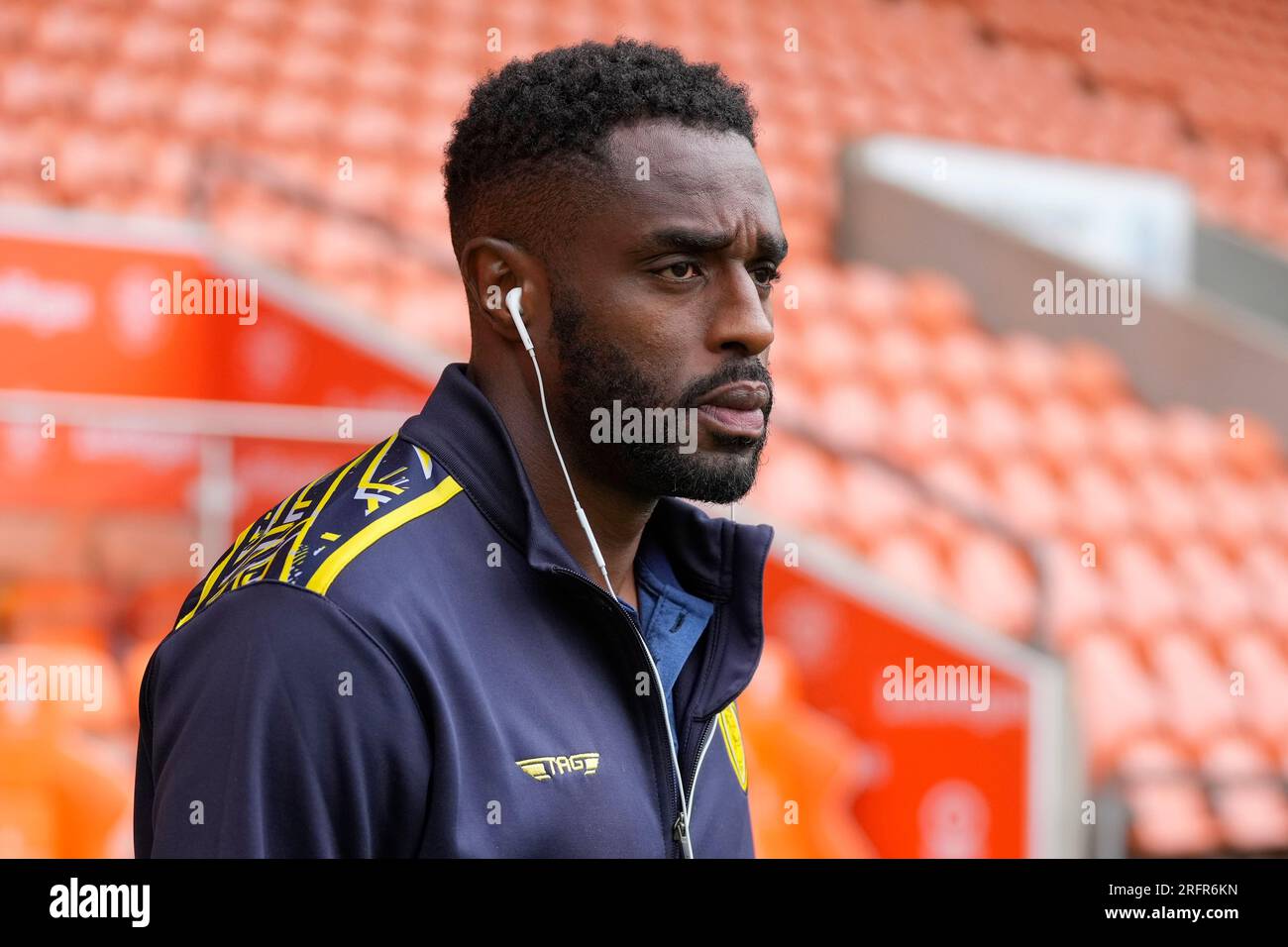 Blackpool, UK. 05th Aug, 2023. Mustapha Carayol #21 of Burton Albion  inspects the pitch before the Sky Bet League 1 match Blackpool vs Burton  Albion at Bloomfield Road, Blackpool, United Kingdom, 5th