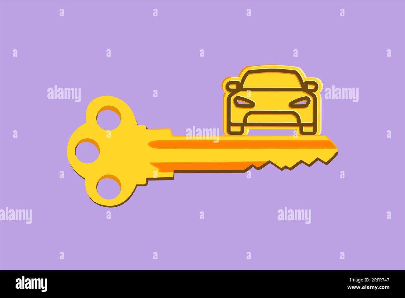 Graphic flat design drawing stylized car keys logo, icon, template