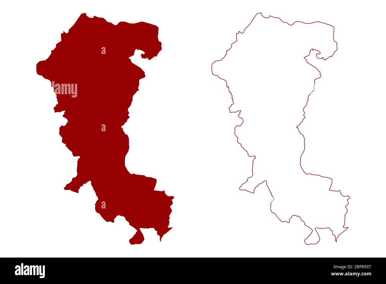 Sense District (Switzerland, Swiss Confederation, Canton of Fribourg or Freiburg) map vector illustration, scribble sketch Sensebezirk map Stock Vector