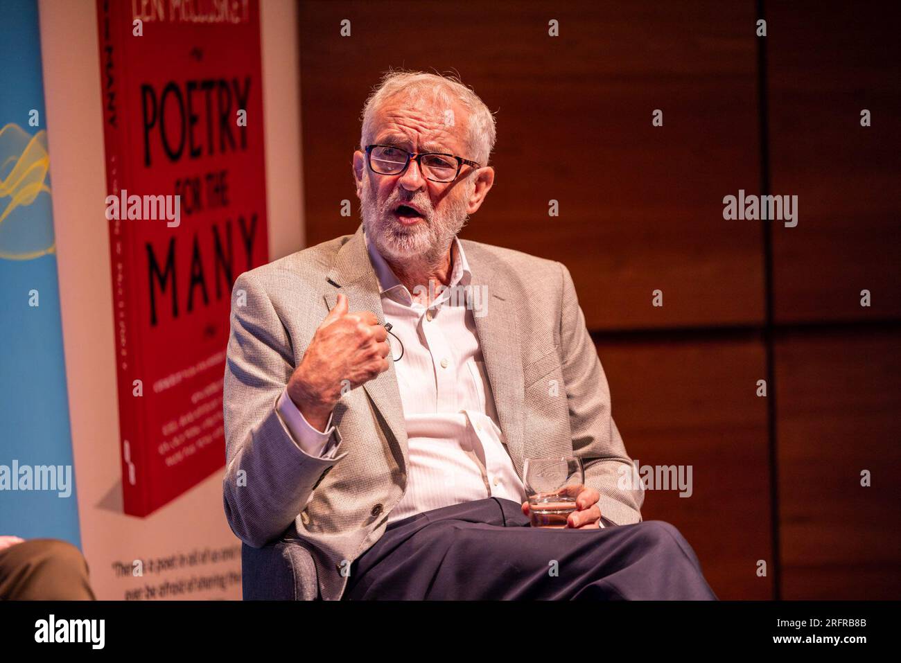 Edinburgh, United Kingdom. 05 August, 2023 Pictured: Jeremy Corbyn. Former Labour leader Jeremy Corbyn MP and renowned trade unionist Len McCluskey are interviewed by LBC presenter Iain Dale at the Edinburgh Fringe. During the interview McCluskey accused Keir Starmer of reneging on an agreement to retain Corbyn in the Labour Party. Jeremy Corbyn was quizzed if he will stand as an independent candidate in his constituency and responded by saying ‘watch this space’. Credit: Rich Dyson/Alamy Live News Stock Photo