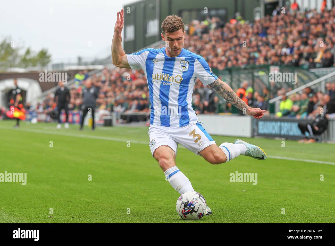 Josh Ruffels #3 of Huddersfield Town crosses the ball during the Sky ...