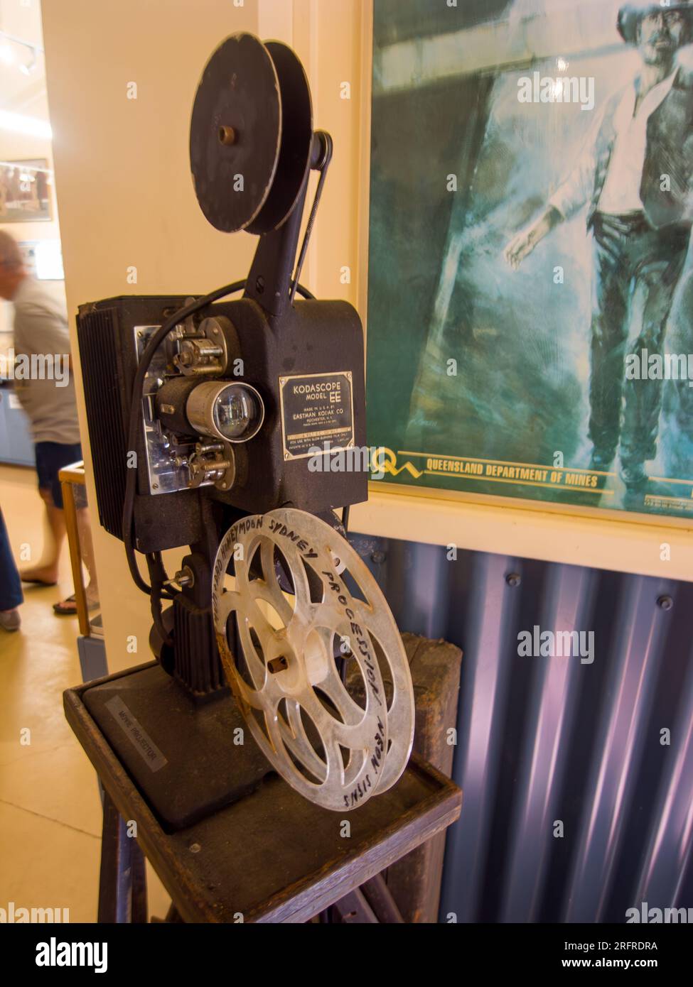 Motion Picture Projector, 16mm, Kodascope Model EE, Eastman Kodak Co, Herberton, Australia. Stock Photo