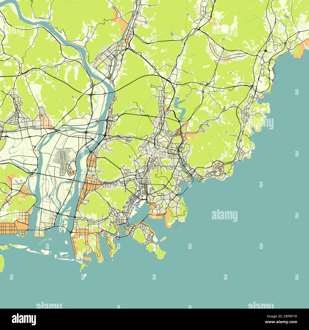 Vector city map of Busan, South Korea Stock Vector Image & Art - Alamy