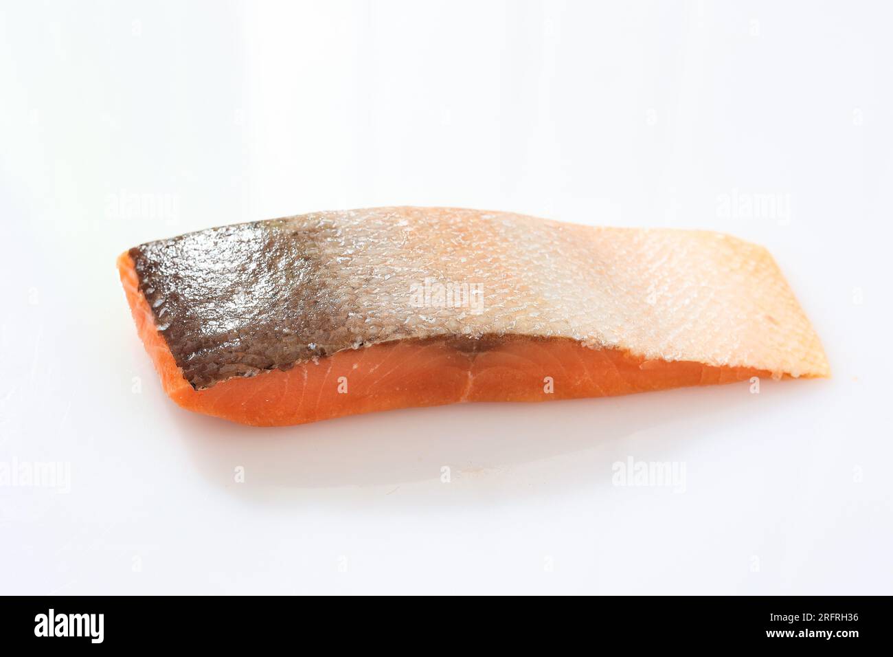 Steak Cut Fresh Salmon Isolated on White Table Stock Photo - Alamy