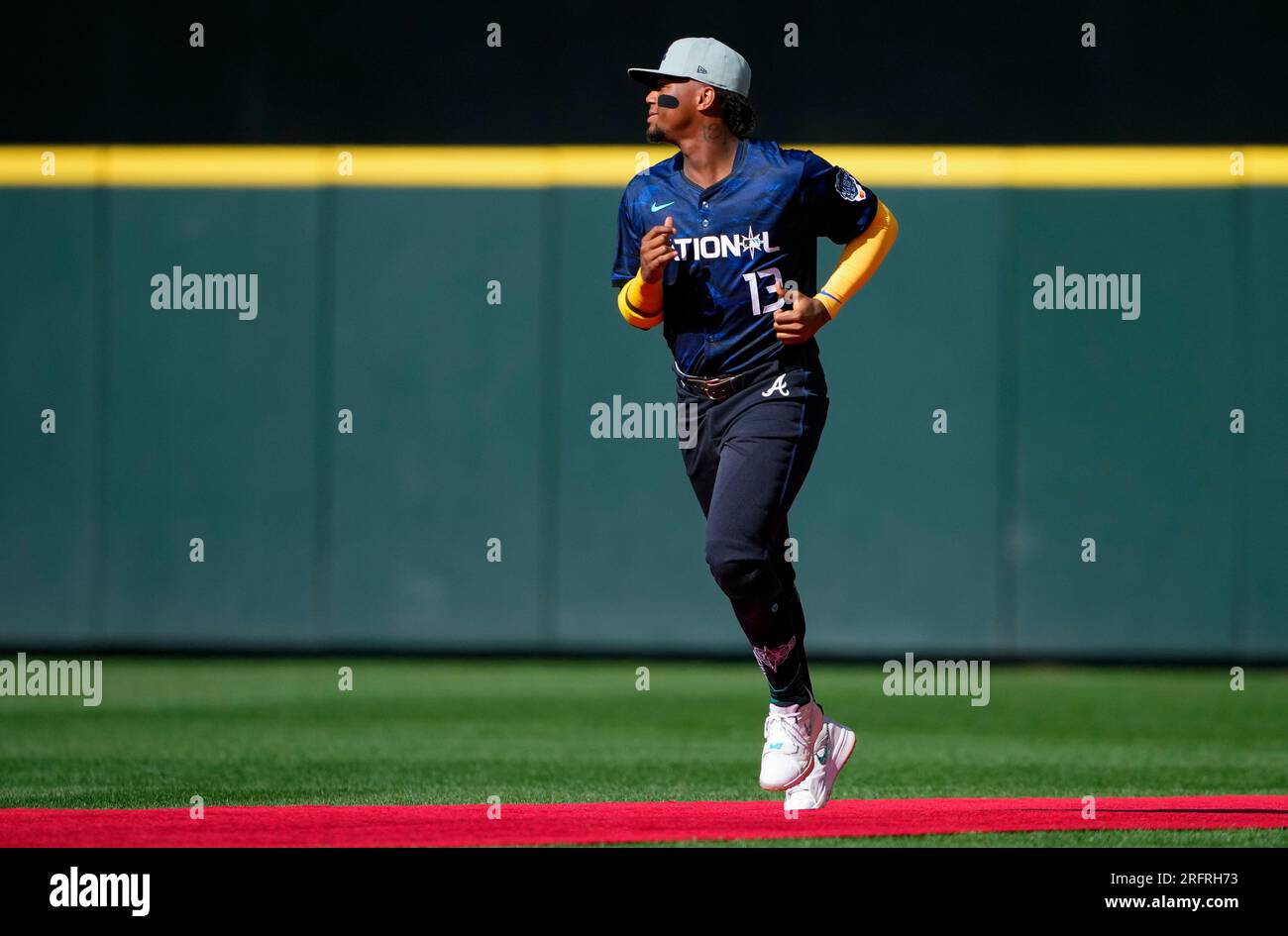National League's Ronald Acuña Jr., of the Atlanta Braves, jogs