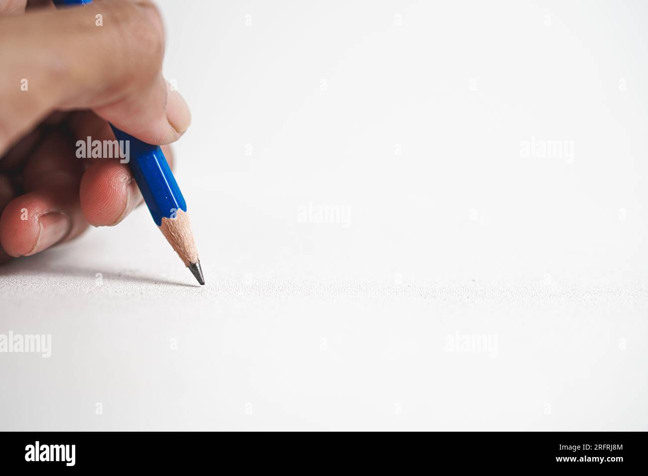 Woman thinking with pen pencil hi-res stock photography and images - Alamy