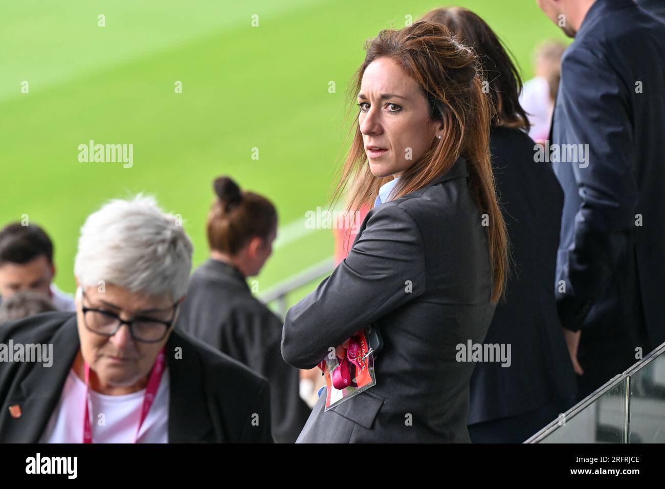Uefa Managing Director of Women's Football Nadine Kessler pictured during a female soccer game between the national women under 19 teams of Spain and Germany at the UEFA Women’s Under-19 EURO Final on  Friday 30 July 2023  in Leuven , Belgium . PHOTO SPORTPIX | David Catry Stock Photo