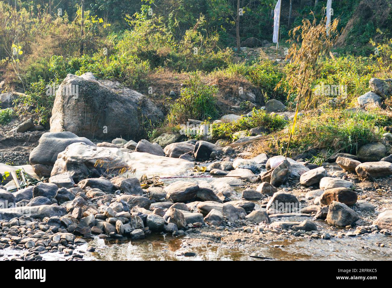 Large Igneous River Boulders and rocks has been carried by the river on ...