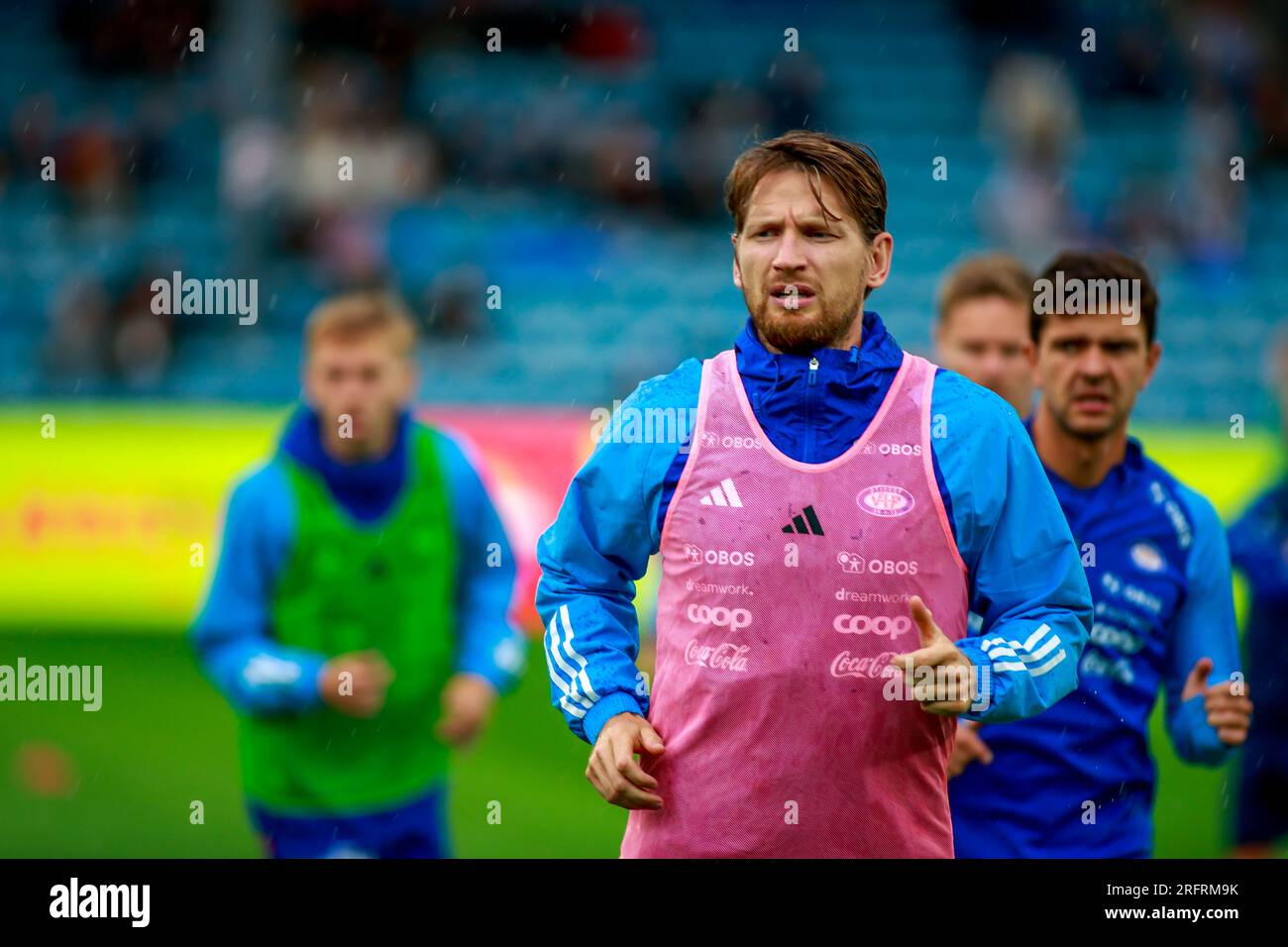 Drammen, Norway, 05 th August 2023. Vålerenga's Stefan Strandberg during warm up before the match between Strømsgodset and Vålerenga at Marienlyst Stadion in Drammen.   Credit: Frode Arnesen/Alamy Live News Stock Photo