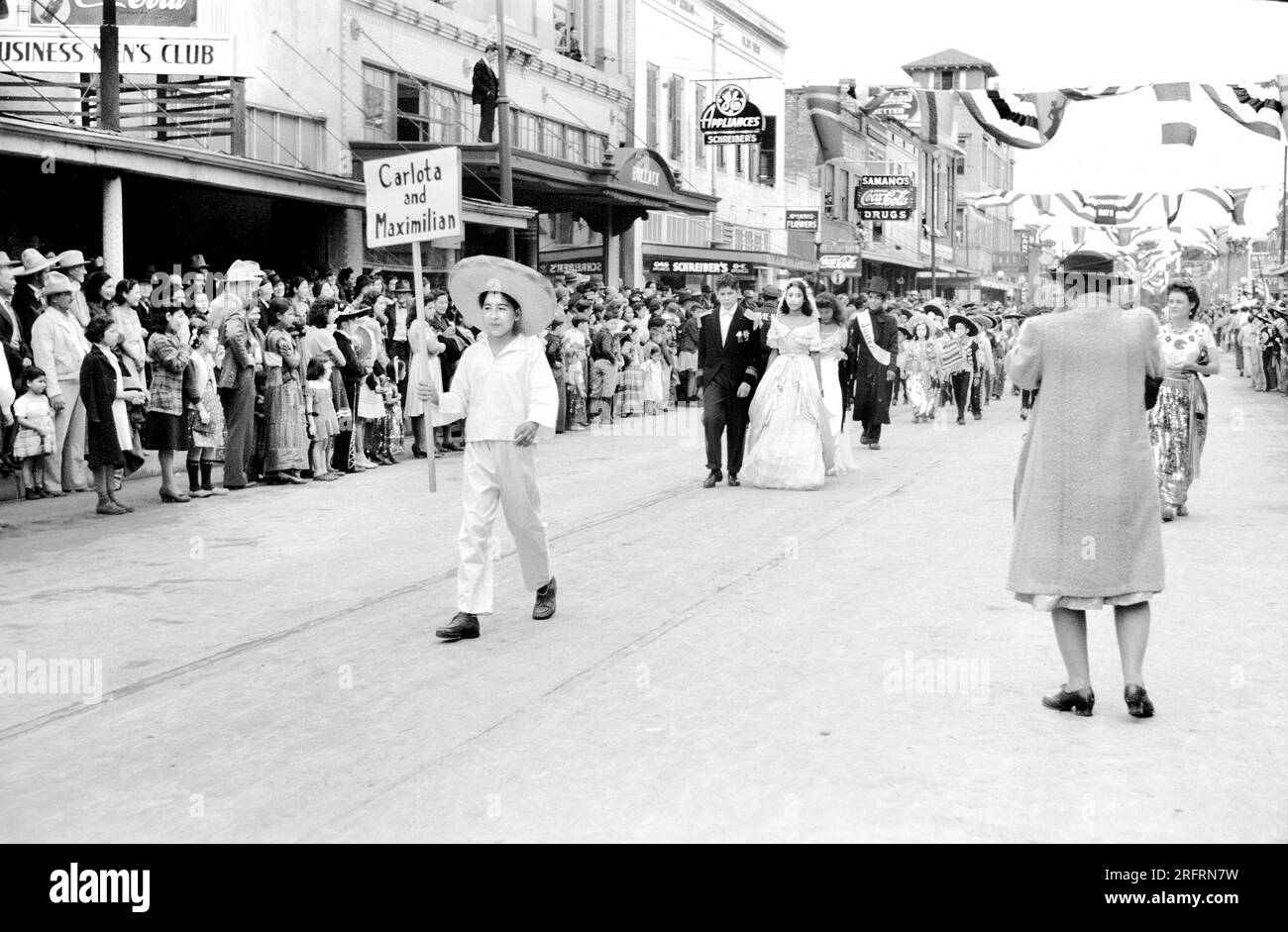 Charro Days Fiesta Parade, Brownsville, Texas, USA, Arthur Rothstein, U.S. Farm Security Administration, February 1942 Stock Photo