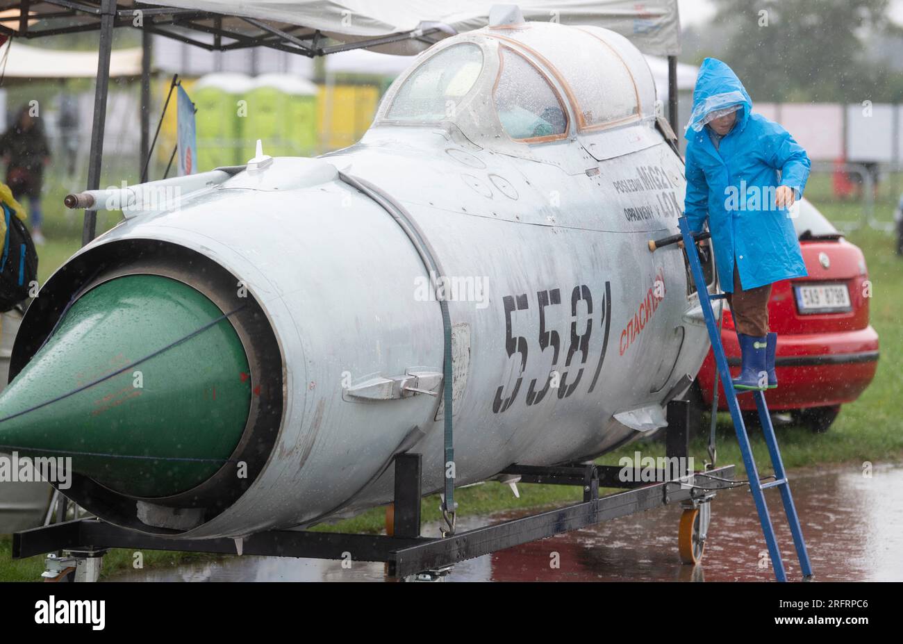 Hradec Kralove, Czech Republic. 05th Aug, 2023. Legends of Heaven - Aviation Day in Hradec Kralove, Czech Republic, August 5, 2023, Pictured MiG-21MFN 5581. Credit: Josef Vostarek/CTK Photo/Alamy Live News Stock Photo