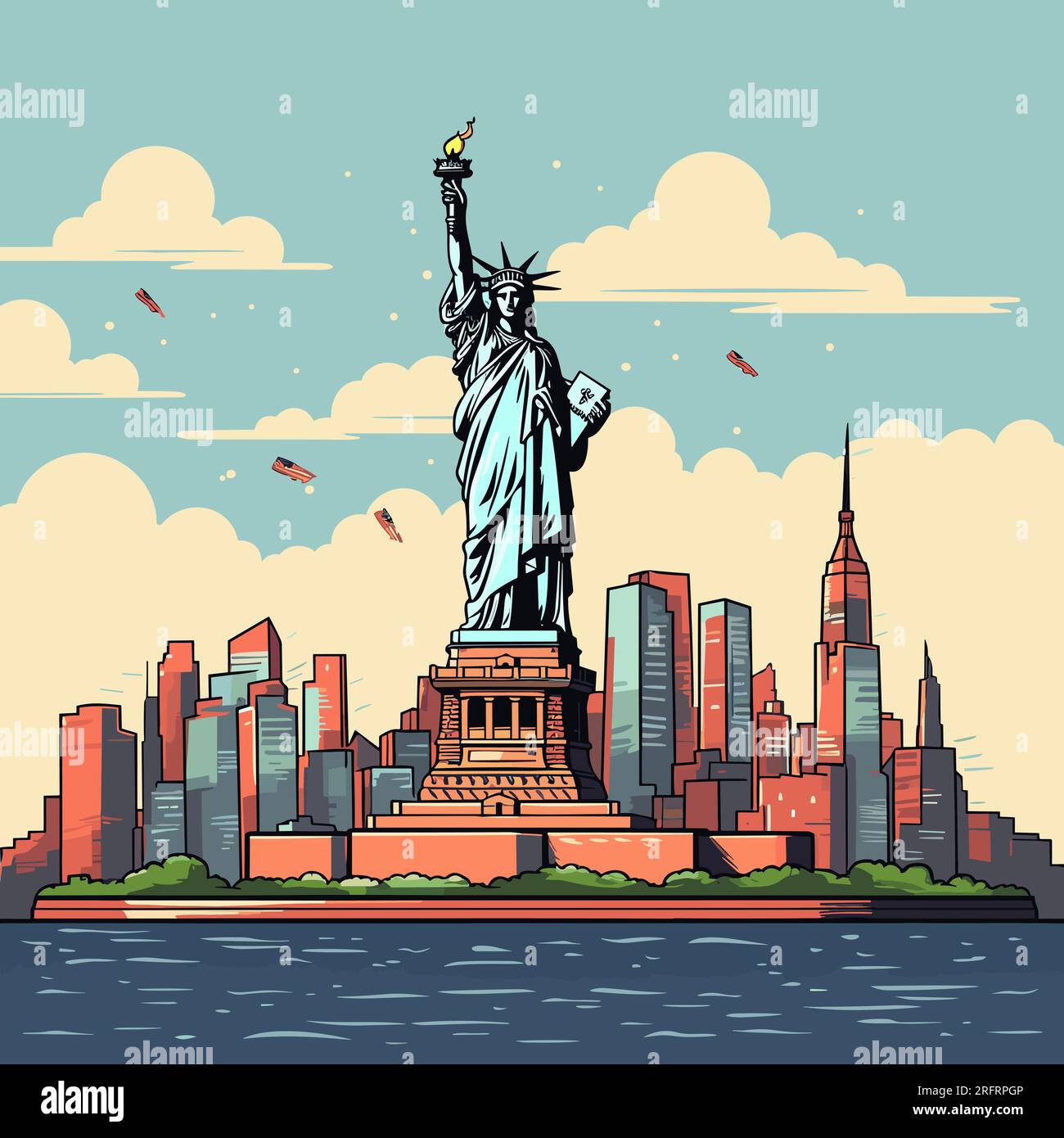 Liberty Deviantart Statue of liberty hand drawn clipart Stock Vector Images - Alamy