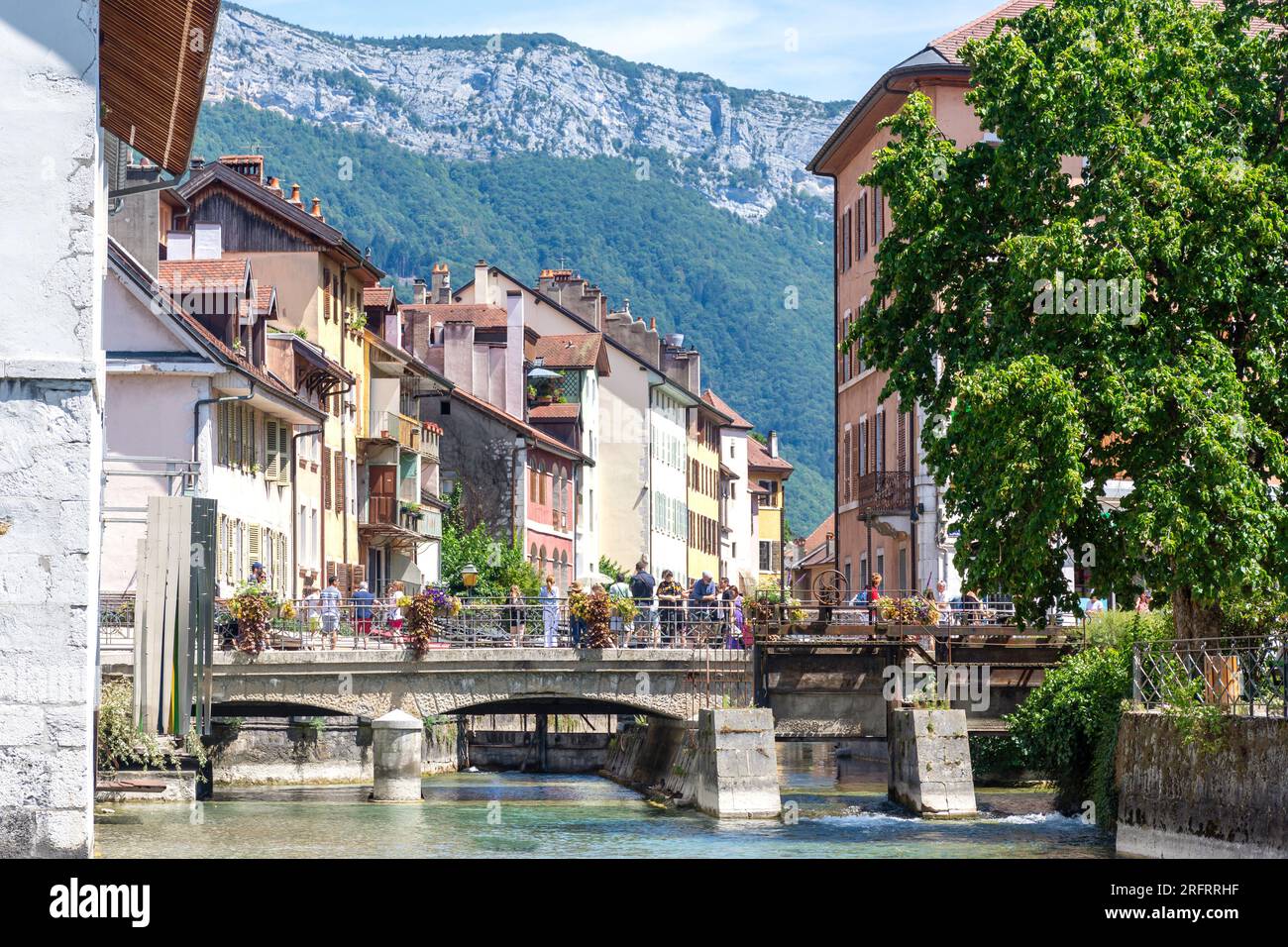 Pont Rue de la République, Vieille Ville, Annecy, Haute-Savoie, Auvergne-Rhône-Alpes, France Stock Photo