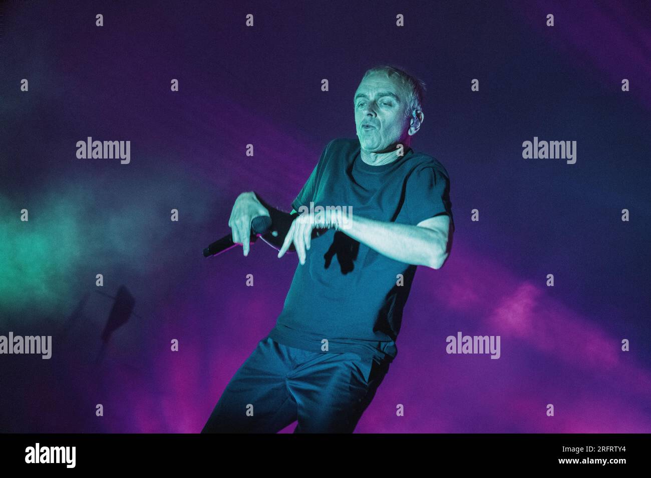 Copenhagen, Denmark. 04th, August 2023. The British electronic music group Underworld performs a