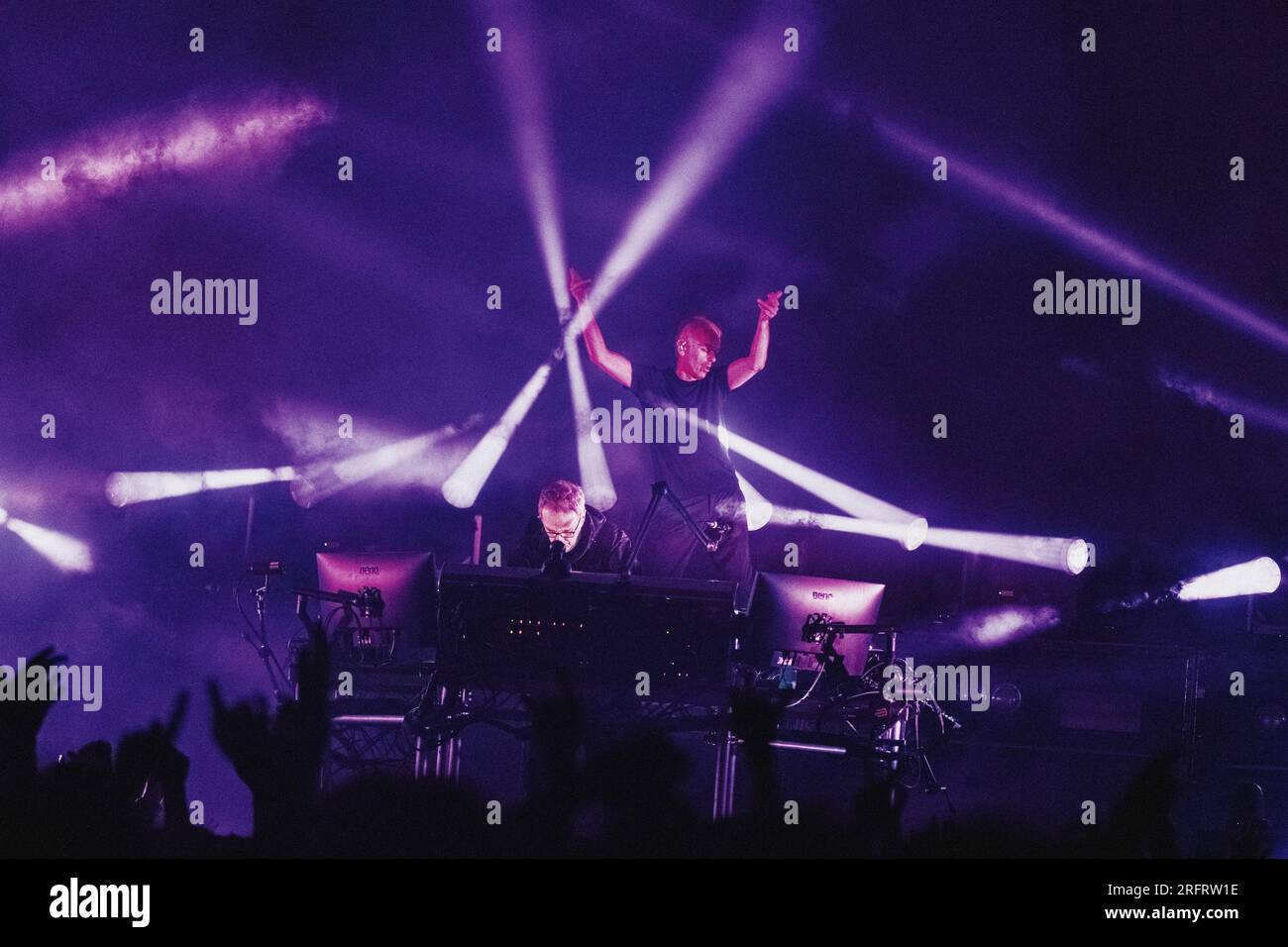 Copenhagen, Denmark. 04th, August 2023. The British electronic music group Underworld performs a