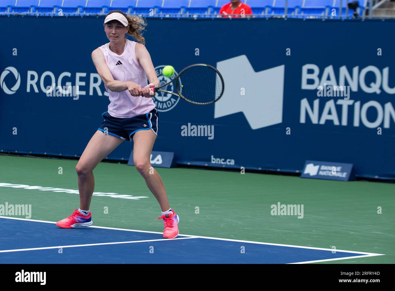 Montreal, Canada. 05th Aug, 2023. August 05, 2023: Cristina Bucsa of Spain returns service during the WTA National Bank Open qualifying round match at IGA Stadium in Montreal, Quebec. Daniel Lea/CSM Credit: Cal Sport Media/Alamy Live News Stock Photo