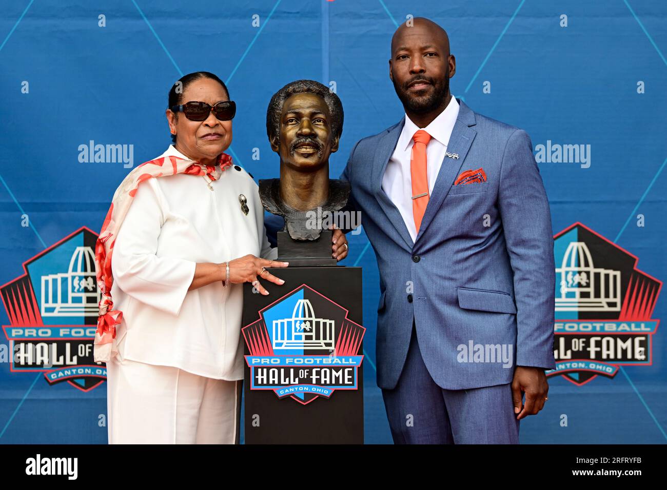 Barbara Riley, left, widow of Ken Riley, and his son Ken Riley II, pose ...