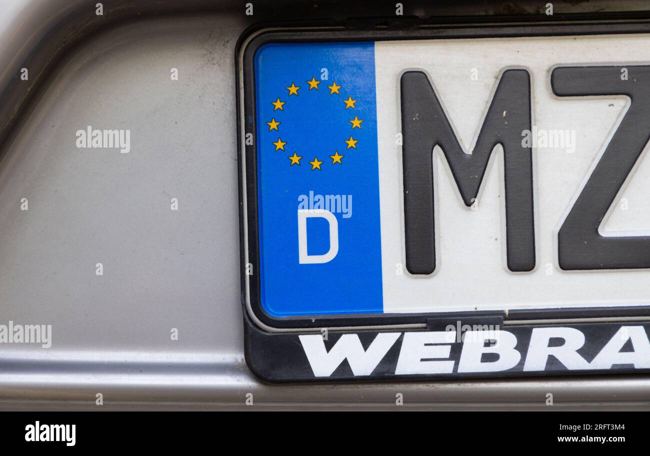 A German license plate on a car Stock Photo Alamy