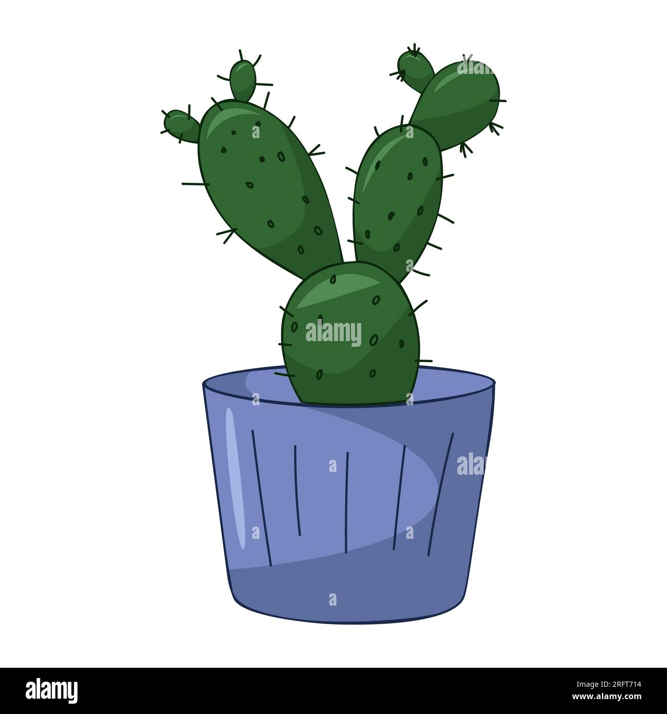 Home plant cactus in pot on a white background vector illustration ...